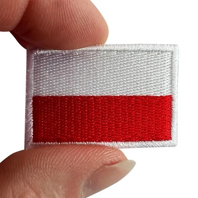 Polen Flagge Aufnäher Bügelbild Kleidersack Mütze Kappe klein polnisch bestickt Abzeichen