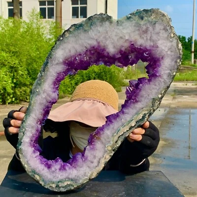 10.57LB Natural Amethyst geode quartz cluster crystal specimen Healing - Image 1 of 4