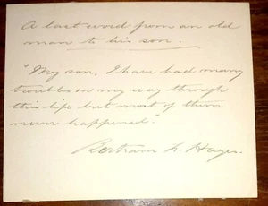 White Star Line Commodore Bertram Fox Hayes (1864-1941) Signed & Inscribed Card - Picture 1 of 2