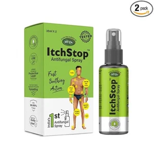 Itchstop Anti-Fungal Spray, Hands Free, Relief from Itching, Ringworm 35 ml x 2 - Picture 1 of 4