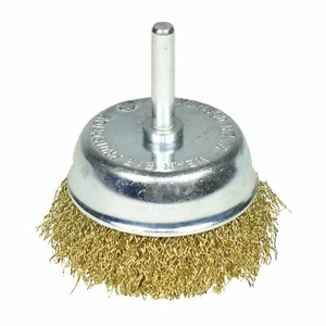 Paquete de 6 cepillos de taza de alambre de 75 mm para taladros removedor de pintura oxidada recubierto de latón de acero - Imagen 1 de 4
