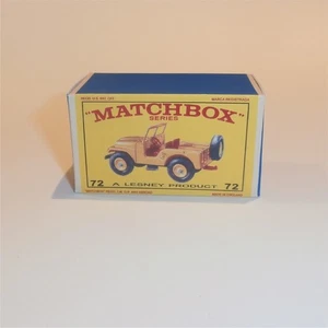 Matchbox Lesney 72 b Standard Jeep E Style Repro Box - Picture 1 of 4
