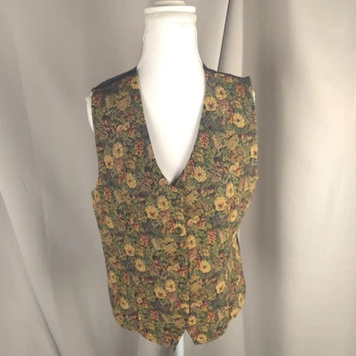 White Stag Top Womens L Floral Button Vest Waistcoat Cottagecore Grannycore Vtg - Image 1 of 4