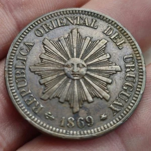 URUGUAY 2 Centesimos 1869 A Paris - Picture 1 of 2
