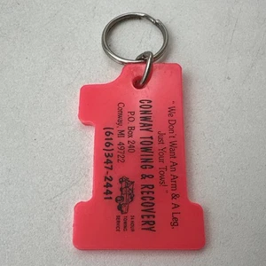 Portachiavi rosa Conway traino e recupero Michigan MI #1 a forma di Emmet County - Foto 1 di 3