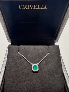 Collana Crivelli in oro con diamanti e smerdaldo CRV25206 - Picture 1 of 2