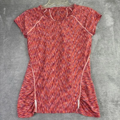 Athleta Mujer XS Pop Espacio Teñido Manga Corta Atlético Top Bolsillo Correr Informal Foto 1 de 4