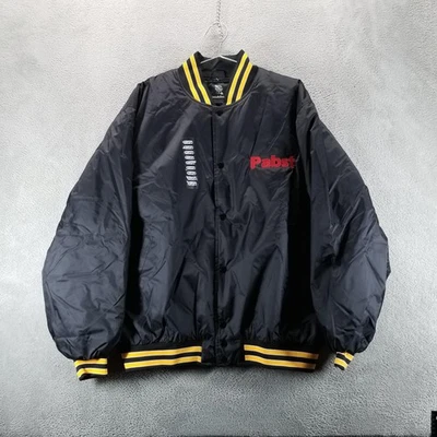 Pabst Blue Ribbon Jacket Mens XL Black Rats Avoiding Traps Bomber Beer Promo - Image 1 of 4