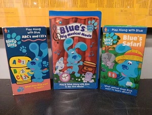 Blue's Clues VHS Lot Nickelodeon Nick Jr Blues Musical Movie Abc 123 And Safari - Picture 1 of 6