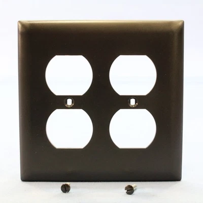 Cubierta de salida P&S Trademaster negra 2-G placa de pared de receptáculo irrompible TP82-BK Foto 1 de 4