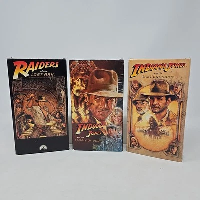 Indiana Jones Vhs Lot: Lost Ark, Temple Of Doom, Last Crusade with Clear Cases - Image 1 of 4
