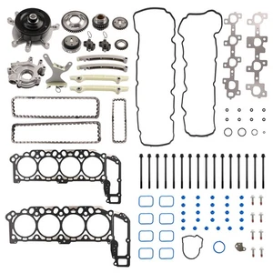 Timing Chain Set w/ Water Pump Oil Pump & Gaskets for Chrysler Aspen 4.7L V8 - Picture 1 of 11