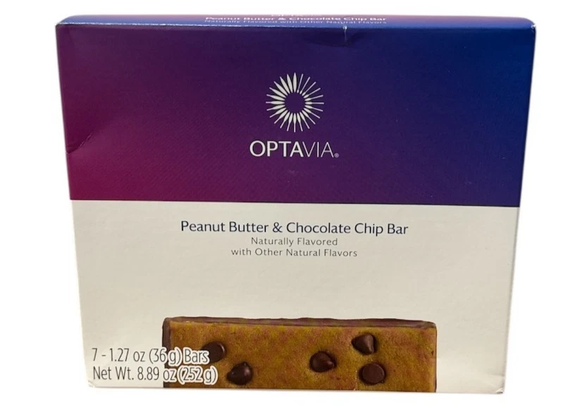 Optavia Peanut Butter & Chocolate Chip Bar 7 Packs - New - Exp 07/26 - Image 1 of 1