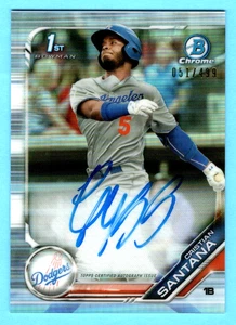 Cristian Santana 2019 Bowman Chrome 1st Year Refractor Autograph Auto 51/499 - Imagen 1 de 2