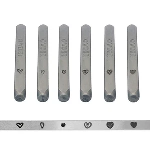 Schmuck Metall Stempel Set, 6 Stück Herz (Liebe) Metall Design Stempel, 6 Stile Stahl... - Bild 1 von 8