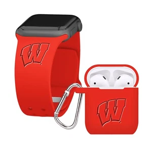 Wisconsin Badgers graviertes Apple Watch Armband und Airpod 1&2 Kombipaket - Bild 1 von 7