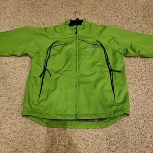 ASICS Mens lightweight running cycling jacket coat lime green MEDIUM windbreaker - Picture 1 of 5