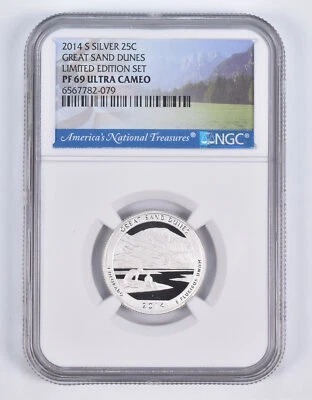 2014-S Silver PF69 ANT Great Sand Dunes Quarter Limited Edition NGC - Image 1 of 4
