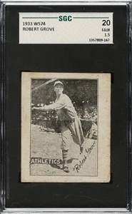 1932 1933 W574 Robert Lefty Grove Philadelphia Athletics HOF SGC 1.5 - Picture 1 of 2