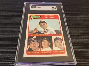 1965 Topps A.L. RBI Leaders Robinson/Stuart/Mantle/Killebrew #5 SGC 2 - Picture 1 of 3
