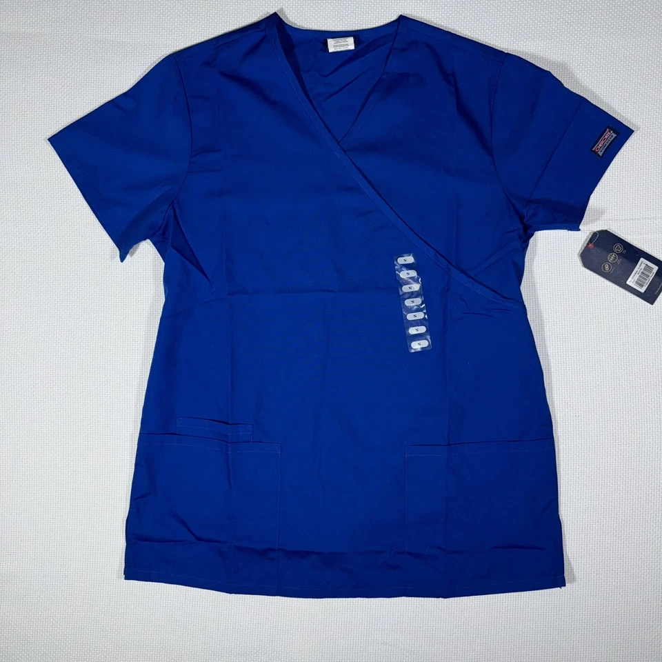 Cherokee Workwear Women's Size Small Navy Blue V-neck Scrub Top Style 4700