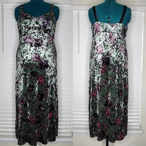 Jessica Simpson Crushed Velvet Floral Garden Fairy Bloomcore Midi Dress M NWT - Picture 1 of 8