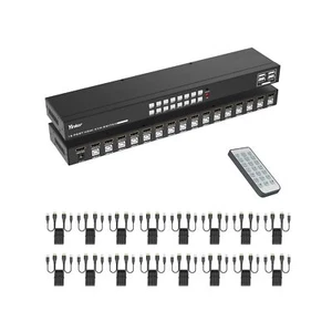 16 Port KVM Switch HDMI, 4K@30Hz HDMI Rack Mount KVM Switch w/ 16 Pcs KVM Cab... - Picture 1 of 7