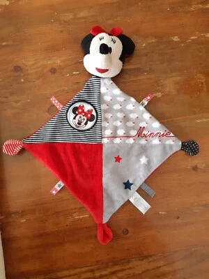 Doudou carré Soft Disney Nicotoy Minnie Mouse Mouchoir Rouge, TBE - Photo 1/2