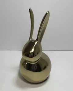 Moderner Metall Gold Aluminium Hase Häschen 5,75" hoch - dekorativer Osterakzent - Bild 1 von 5