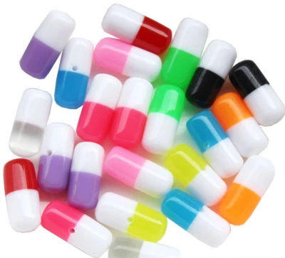 100X Resin half-hole Bead simulation pill capsule slime filling jewelry material - Image 1 of 2