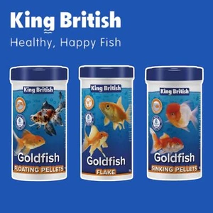 King British Goldfish Food, Flakes, Floating & Sinking Pellets - Picture 1 of 10