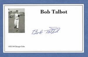 Tarjeta índice autografiada 3X5 del jugador de béisbol Bob Talbot diciembre 2017 - 1953-54 - Imagen 1 de 1