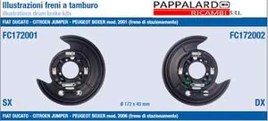FC172001+FC172002 KIT GANASCE FRENO A MANO SX+DX FIAT DUCATO DAL '01 AL '06 - Foto 1 di 1