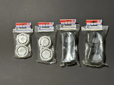 Tamiya Large Dish Wheels and Dual Block Tires Set 53880, 53881, 54185, 54186 - Image 1 of 3