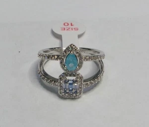 Bomb Party Ring Size 10 Rbp7033 Elegance On All Levels LC Aquamarine Ice Crystal - Picture 1 of 2