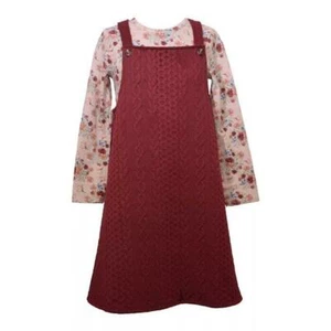 BONNIE JEAN Girl's 7 Cable Knit Jumper & Floral Print Top Set NWT $58 - Picture 1 of 2