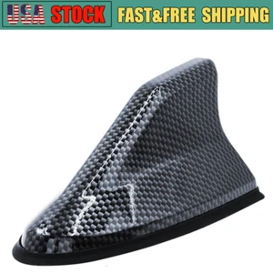 Fin Roof Car Trim Antenna Carbon Fiber Shark Radio FM/AM Antena Cover Universal - Picture 1 of 12