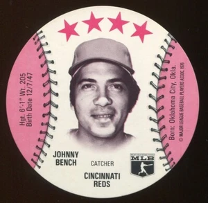 1976 Isaly's/Sweet William Disc - Johnny Bench Cincinnati Reds - Picture 1 of 4