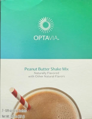 PEANUT BUTTER Shake Optavia 7 Packets Mix 07/26 NIB *BESTPRICEONEBAY* FREE SHIP - Image 1 of 2