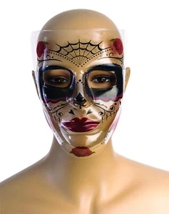 Senorita Mask Day Dead Dia Muertos Fancy Dress Up Halloween Costume Accessory - Picture 1 of 1