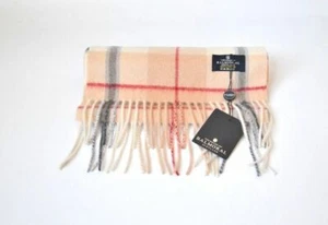 New Scottish 100% Cashmere Tartan Check Scarf Mens The House Camel Check - Picture 1 of 1