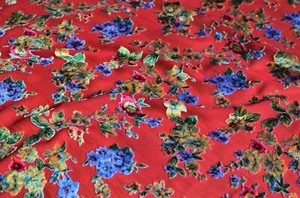 2.8 yd/ Vintage Mulberry Silk velvet Devore fabric Luxury Uzbek Oriental cloth - Picture 1 of 10
