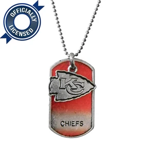 Kansas City Chiefs Dog Tag Charm Necklace NFL Offically Licensed - Picture 1 of 4