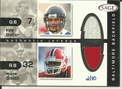 2003 SAGE Jerseys Combos #2 Kyle Boller/Musa Smith #2/10 - Image 1 of 2