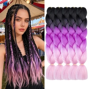 Kunsthaar Braid 24 Zoll Ombre Extension Crochet Twist Zöpfe 5 Stück - Bild 1 von 7