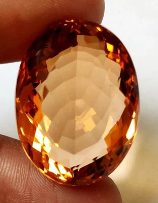 100+ Ct. Large Imperial Topaz Oval Cut Loose Gemstone Gift for Birthday/Her - Image 1 of 4
