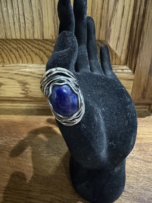 Кольцо из чистого серебра с лазуритом Didae Shablool Israel - Изображение 1 из 4