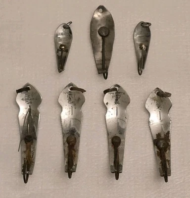 Señuelos de pesca vintage - Lote de 4 cucharas Tony Accetta 2 reflectores y 1 desconocido Foto 1 de 4