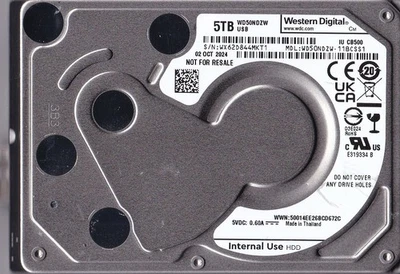 WD50NDZW-11BCSS1 sn: WX62D8 OCT/2024  5TB 2.5 USB 3.0 Spyglass-3 Western Digital - Image 1 of 4