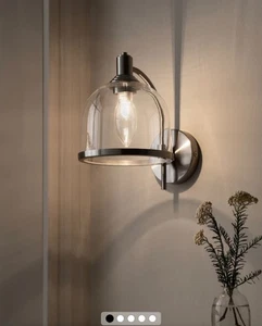 Brushed Chrome Gloucester Outdoor And Indoor (Including Bathroom) Wall Light - Picture 1 of 5